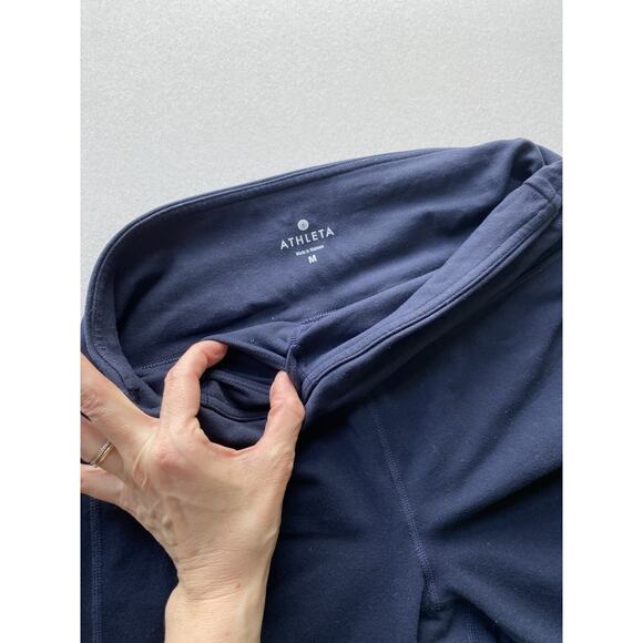 Athleta Leggings Womens Size Medium Navy Blue Skinny Stretchy Workout Gym Pants - Picture 4 of 9